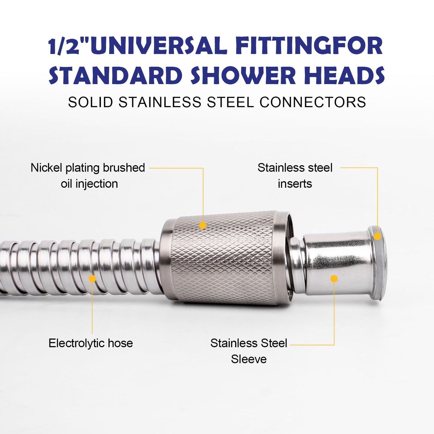 Shower Hose 70 Inch Extra Long Stainless Steel Handheld Flexible and wear-resisting Shower Head Hose