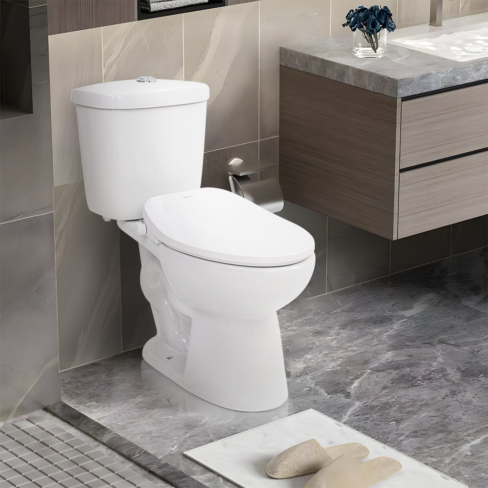 Electric Bidet Toilet Seat, Fits Elongated Toilets, White - Ultimate Comfort with Heated Seat, Built-in Nightlight, Easy Installation - Enhanced Cleanliness with Adjustable Water Settings.